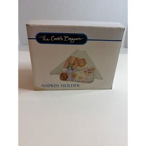 The Cooks Bazaar Stephanie Ceramic Bunny Napkin Holder Easter Spring Decor